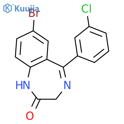 7-bromo-5-(3-chlorophenyl)-2,3-dihydro-1H-1,4-benzodiazepin-2-one structure