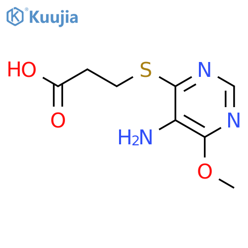 PROPANOIC ACID, 3-[(5-AMINO-6-METHOXY-4-PYRIMIDINYL)THIO]- structure
