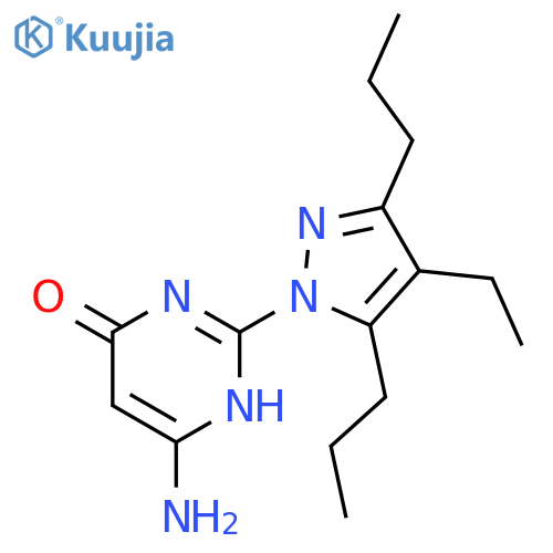 4(1H)-Pyrimidinone, 6-amino-2-(4-ethyl-3,5-dipropyl-1H-pyrazol-1-yl)- structure
