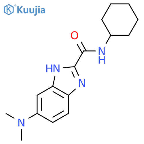 1H-BENZIMIDAZOLE-2-CARBOXAMIDE, N-CYCLOHEXYL-5-(DIMETHYLAMINO)- structure
