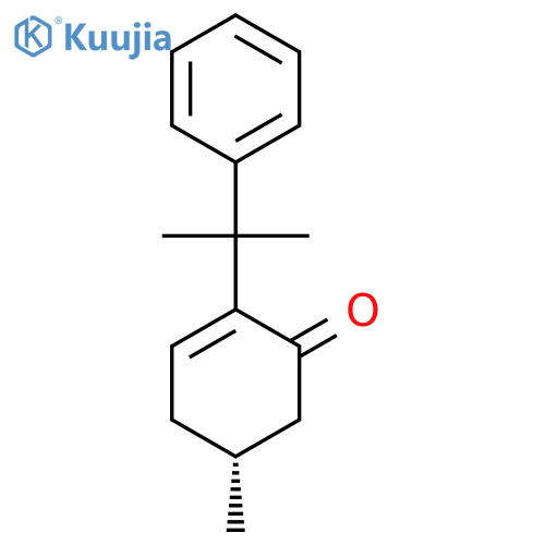 2-CYCLOHEXEN-1-ONE, 5-METHYL-2-(1-METHYL-1-PHENYLETHYL)-, (R)- structure