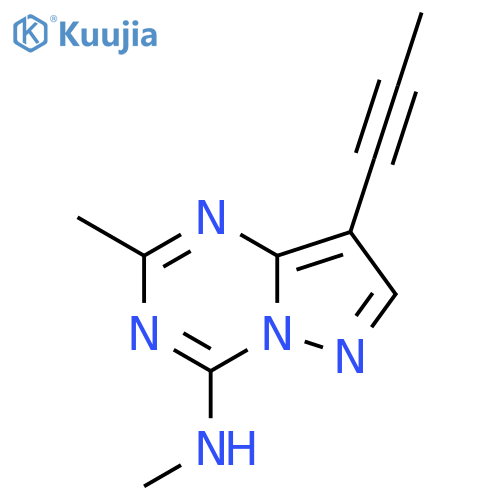 Pyrazolo[1,5-a]-1,3,5-triazin-4-amine, N,2-dimethyl-8-(1-propynyl)- structure