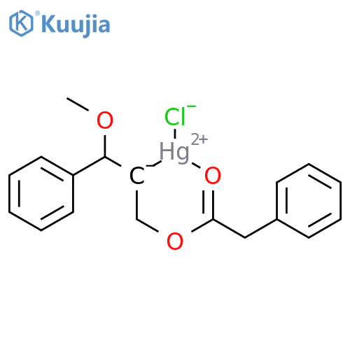 Mercury, chloro[2-methoxy-2-phenyl-1-[[(phenylacetyl)oxy]methyl]ethyl]- structure