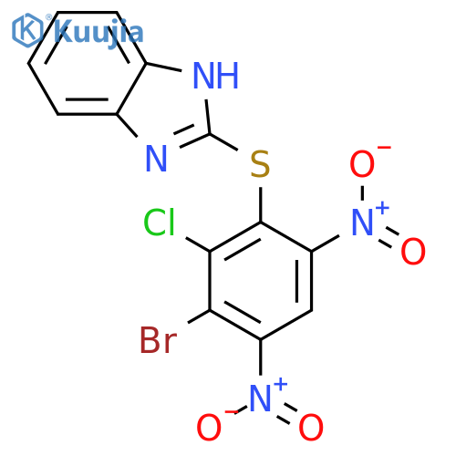 1H-Benzimidazole, 2-[(3-bromo-2-chloro-4,6-dinitrophenyl)thio]- structure