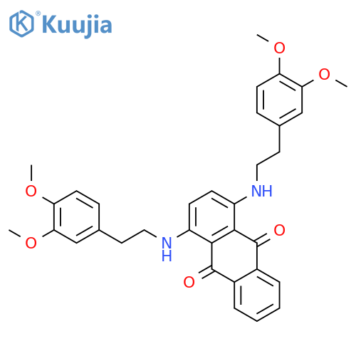1,4-bis{[2-(3,4-dimethoxyphenyl)ethyl]amino}anthracene-9,10-dione structure