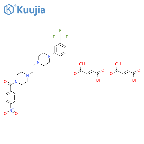 1-[(4-nitrophenyl)carbonyl]-4-(2-{4-[3-(trifluoromethyl)phenyl]piperazin-1-yl}ethyl)piperazine di[(2E)-but-2-enedioate] structure