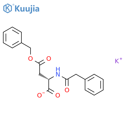 L-Aspartic acid,N-(phenylacetyl)-, 4-(phenylmethyl) ester, monopotassium salt (9CI) structure