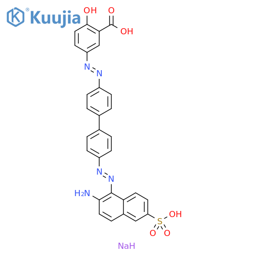 (3z)-3-[[4-[4-[(2-amino-6-sulfonaphthalen-1-yl)diazenyl]phenyl]phenyl]hydrazinylidene]-6-oxocyclohexa-1,4-diene-1-carboxylic Acid structure
