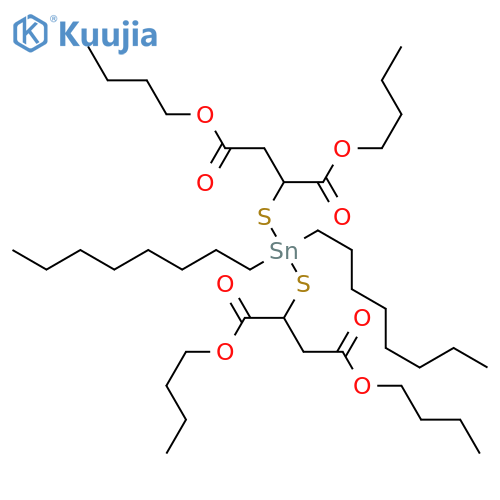 Butanedioic acid, 2,2'-[(dioctylstannylene)bis(thio)]bis-, tetrabutyl ester structure