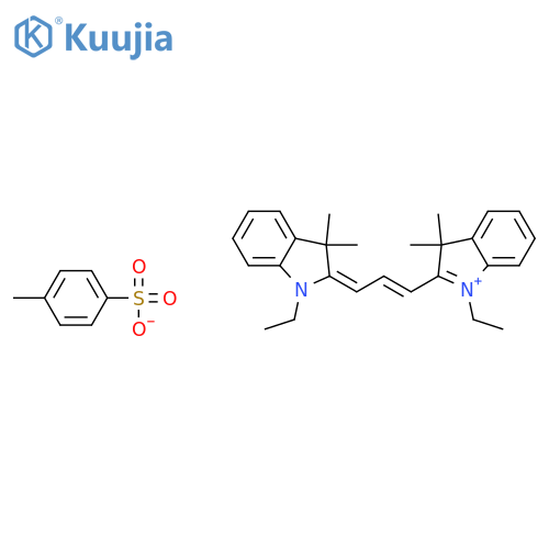 1-ethyl-2-[(1E,3Z)-3-(1-ethyl-3,3-dimethyl-1,3-dihydro-2H-indol-2-ylidene)prop-1-en-1-yl]-3,3-dimethyl-3H-indolium 4-methylbenzenesulfonate structure