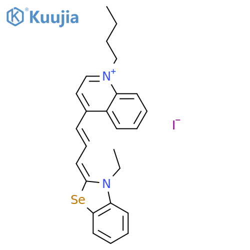 1-butyl-4-[(1E,3Z)-3-(3-ethyl-1,3-benzoselenazol-2(3H)-ylidene)prop-1-en-1-yl]quinolinium iodide structure