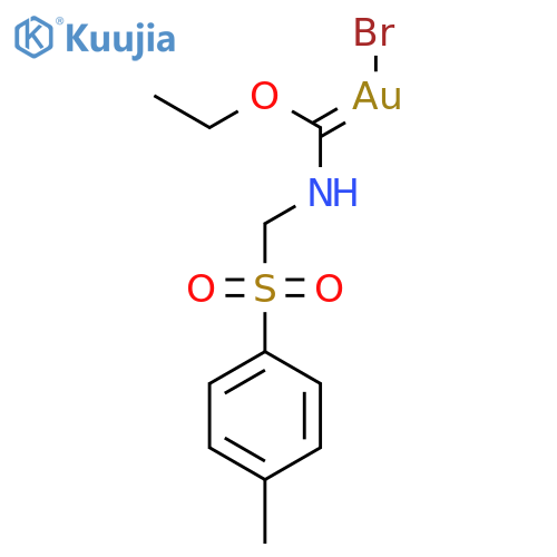Gold, bromo[ethoxy[[[(4-methylphenyl)sulfonyl]methyl]amino]methylene]- structure