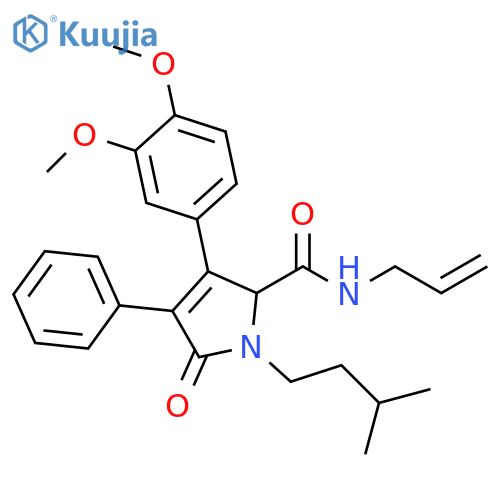 1H-Pyrrole-2-carboxamide,3-(3,4-dimethoxyphenyl)-2,5-dihydro-1-(3-methylbutyl)-5-oxo-4-phenyl-N-2-propenyl- structure