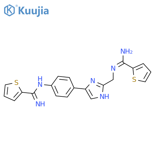 2-Thiophenecarboximidamide,N-[4-[2-[[(E)-(amino-2-thienylmethylene)amino]methyl]-1H-imidazol-4-yl]phenyl]- structure