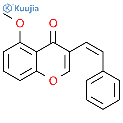 4H-1-Benzopyran-4-one, 5-methoxy-3-[(1Z)-2-phenylethenyl]- structure