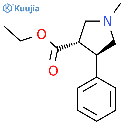 (+)-trans-1-Methyl-4-phenyl-pyrrolidine-3-carboxylic acid ethyl ester structure
