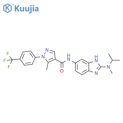 1H-Pyrazole-4-carboxamide,5-methyl-N-[2-[methyl(1-methylethyl)amino]-1H-benzimidazol-5-yl]-1-[4-(trifluoromethyl)phenyl]- structure