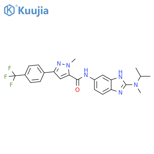 1H-Pyrazole-5-carboxamide,1-methyl-N-[2-[methyl(1-methylethyl)amino]-1H-benzimidazol-5-yl]-3-[4-(trifluoromethyl)phenyl]- structure