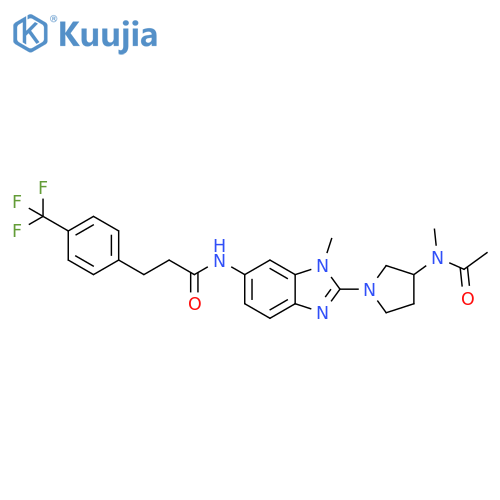 Benzenepropanamide,N-[2-[3-(acetylmethylamino)-1-pyrrolidinyl]-1-methyl-1H-benzimidazol-6-yl]-4-(trifluoromethyl)- structure