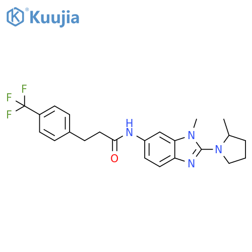 Benzenepropanamide,N-[1-methyl-2-(2-methyl-1-pyrrolidinyl)-1H-benzimidazol-6-yl]-4-(trifluoromethyl)- structure