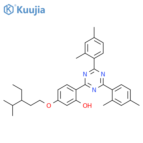Phenol,2-[4,6-bis(2,4-dimethylphenyl)-1,3,5-triazin-2-yl]-5-[(3-ethyl-4-methylpentyl)oxy]- structure