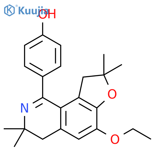 Phenol,4-(6-ethoxy-3,4,8,9-tetrahydro-3,3,8,8-tetramethylfuro[2,3-h]isoquinolin-1-yl)- structure