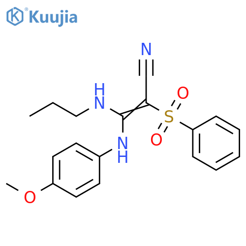 2-Propenenitrile,3-[(4-methoxyphenyl)amino]-2-(phenylsulfonyl)-3-(propylamino)- structure