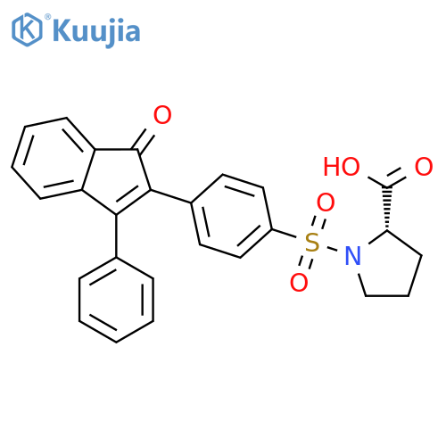 L-PROLINE, 1-[[4-(1-OXO-3-PHENYL-1H-INDEN-2-YL)PHENYL]SULFONYL]- structure