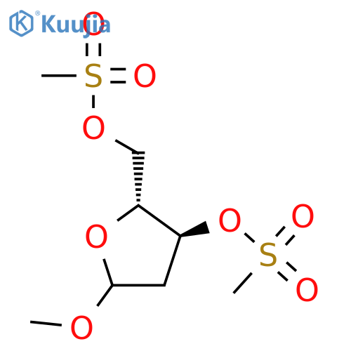 D-erythro-Pentofuranoside, methyl 2-deoxy-, dimethanesulfonate structure