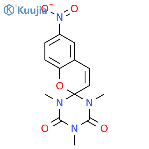 1,3,5-trimethyl-6'-nitrospiro[1,3,5-triazinane-6,2'-chromene]-2,4-dione structure
