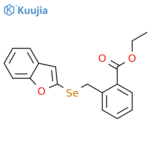 BENZOIC ACID, 2-[(2-BENZOFURANYLSELENO)METHYL]-, ETHYL ESTER structure