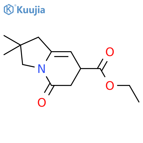 7-INDOLIZINECARBOXYLIC ACID, 1,2,3,5,6,7-HEXAHYDRO-2,2-DIMETHYL-5-OXO-, ETHYL ESTER structure