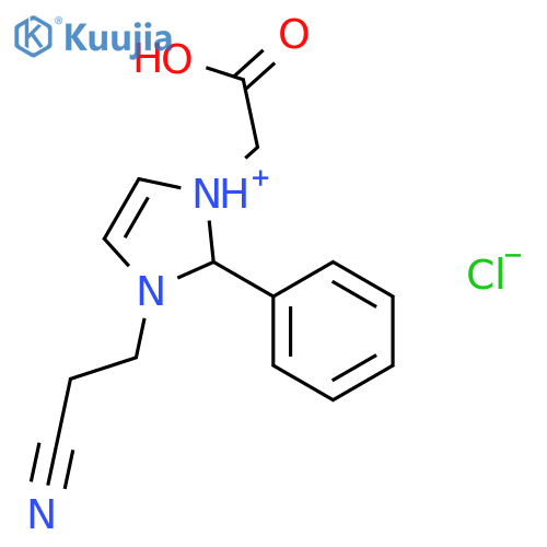 1H-Imidazolium, 1-(carboxymethyl)-3-(2-cyanoethyl)-2-phenyl-, chloride structure
