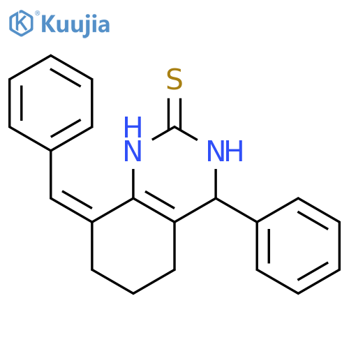 (8E)-4-phenyl-8-(phenylmethylidene)-3,4,5,6,7,8-hexahydroquinazoline-2(1H)-thione structure