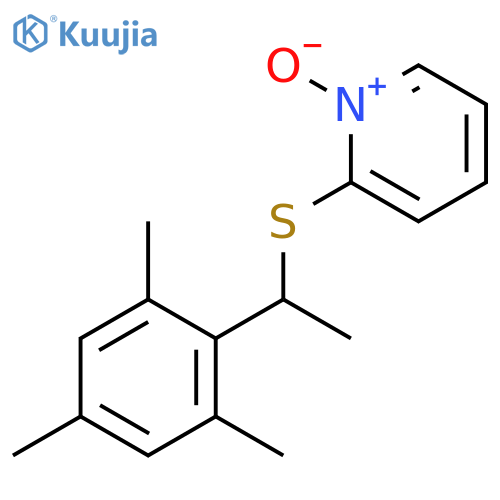 PYRIDINE, 2-[[1-(2,4,6-TRIMETHYLPHENYL)ETHYL]THIO]-, 1-OXIDE structure