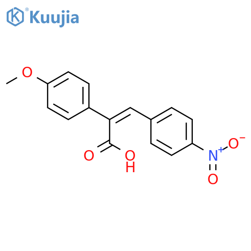 2-(4-methoxyphenyl)-3-(4-nitrophenyl)acrylic acid, 2-(4-methoxyphenyl)-3-(4-nitrophenyl)prop-2-enoic acid structure