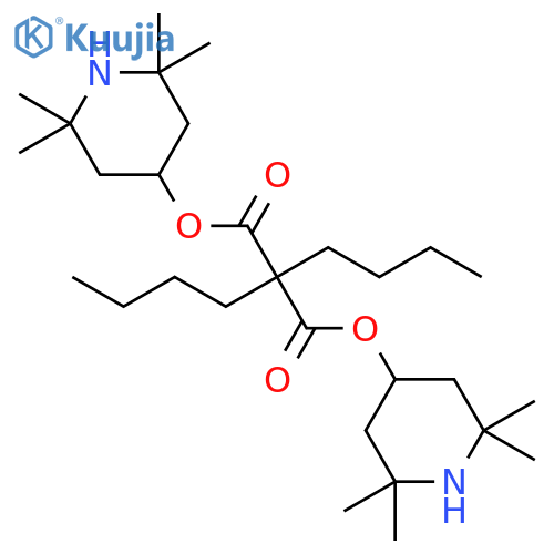 Propanedioic acid, dibutyl-, bis(2,2,6,6-tetramethyl-4-piperidinyl) ester structure