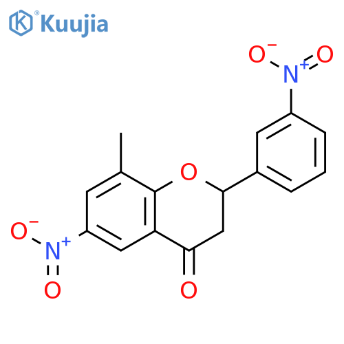 4H-1-BENZOPYRAN-4-ONE, 2,3-DIHYDRO-8-METHYL-6-NITRO-2-(3-NITROPHENYL)- structure
