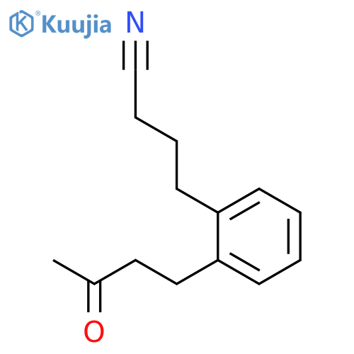 4-[2-(3-Oxobutyl)phenyl]butanenitrile structure