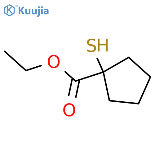 1-Mercapto-cyclopentanecarboxylic acid ethyl ester structure