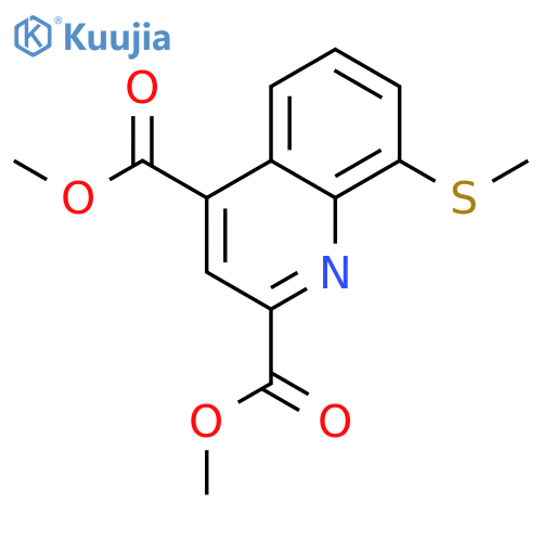 2,4-Quinolinedicarboxylic acid, 8-(methylthio)-, dimethyl ester structure