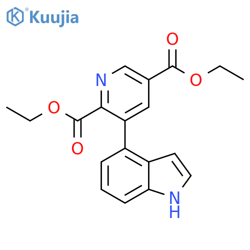 2,5-Pyridinedicarboxylic acid, 3-(1H-indol-4-yl)-, diethyl ester structure