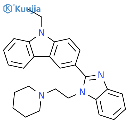 9H-Carbazole,9-ethyl-3-[1-[2-(1-piperidinyl)ethyl]-1H-benzimidazol-2-yl]- structure