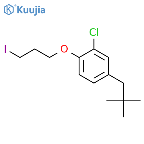 Benzene, 2-chloro-4-(2,2-dimethylpropyl)-1-(3-iodopropoxy)- structure
