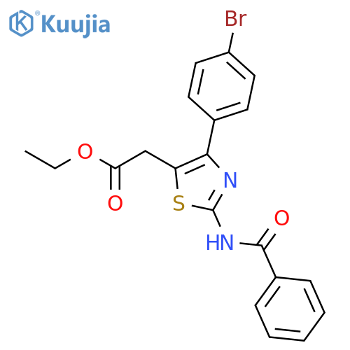5-Thiazoleacetic acid, 2-(benzoylamino)-4-(4-bromophenyl)-, ethyl ester structure