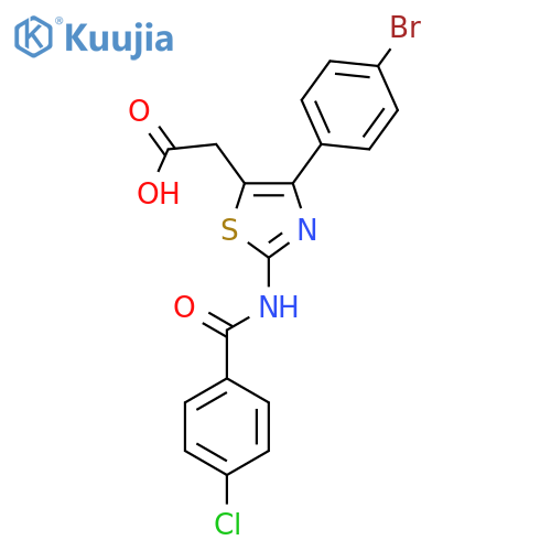 5-THIAZOLEACETIC ACID, 4-(4-BROMOPHENYL)-2-[(4-CHLOROBENZOYL)AMINO]- structure