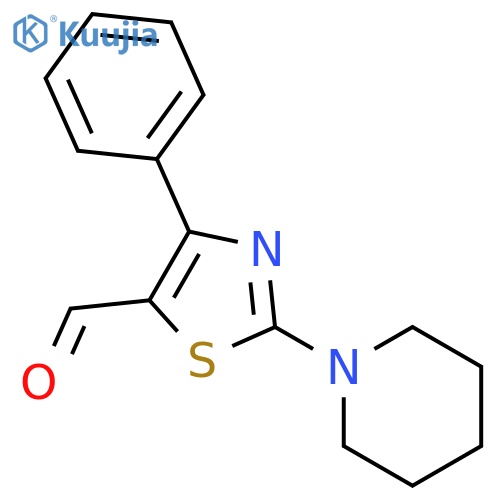 4-phenyl-2-(piperidin-1-yl)-1,3-thiazole-5-carbaldehyde structure