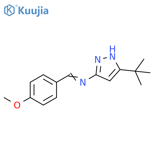 1H-Pyrazol-3-amine,5-(1,1-dimethylethyl)-N-[(4-methoxyphenyl)methylene]- structure