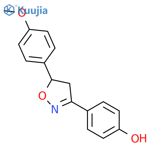 Phenol, 4-[4,5-dihydro-5-(4-methoxyphenyl)-3-isoxazolyl]- structure
