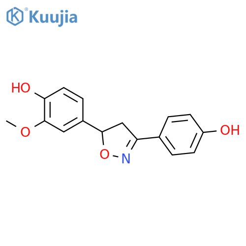 Phenol, 4-[4,5-dihydro-3-(4-hydroxyphenyl)-5-isoxazolyl]-2-methoxy- structure